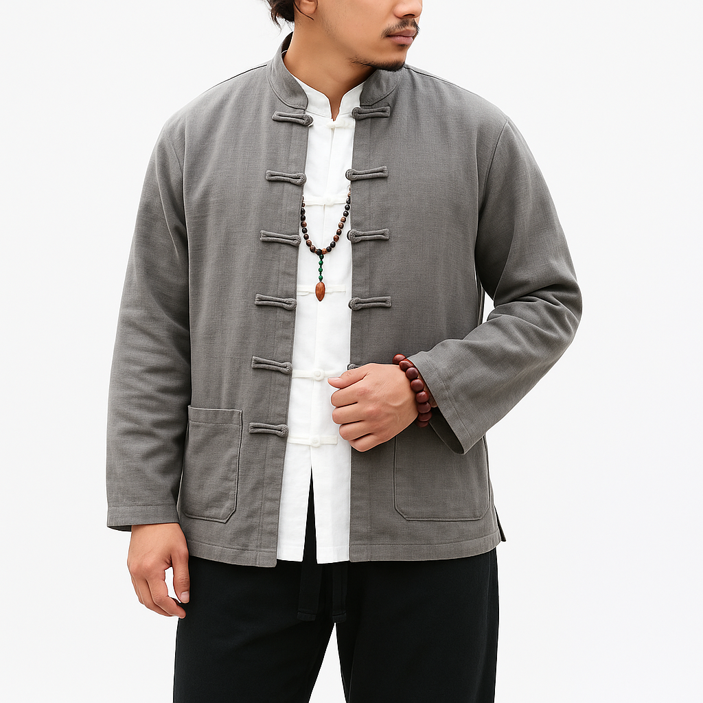 Haruka Jacket - Kyoto Apparel - Ash, Gray, jacket, Mandarin Collar, Outerwear