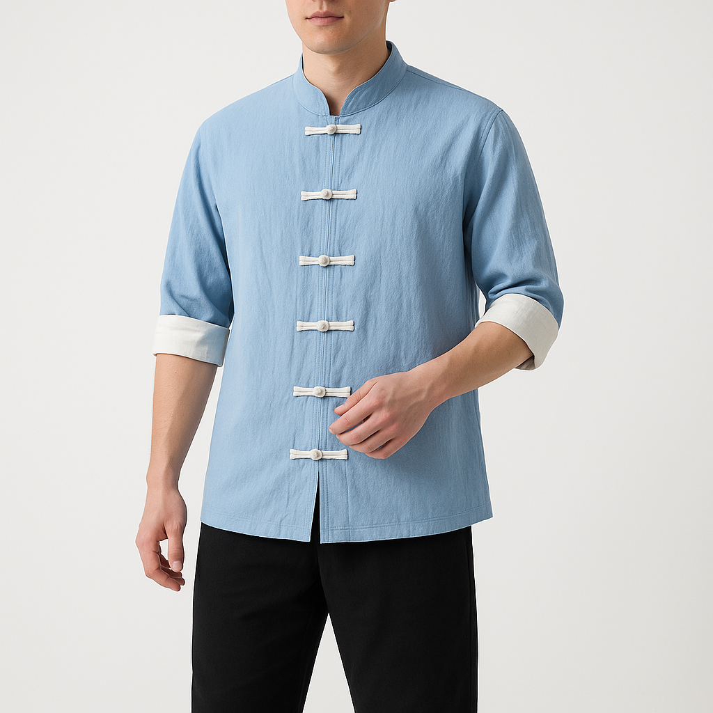 Miyako Short Sleeve Cardi-Shirt - Kyoto Apparel - Black, Blue, Gray, Green, jacket, Mandarin Collar, Outerwear, shirt, short sleeve, Top