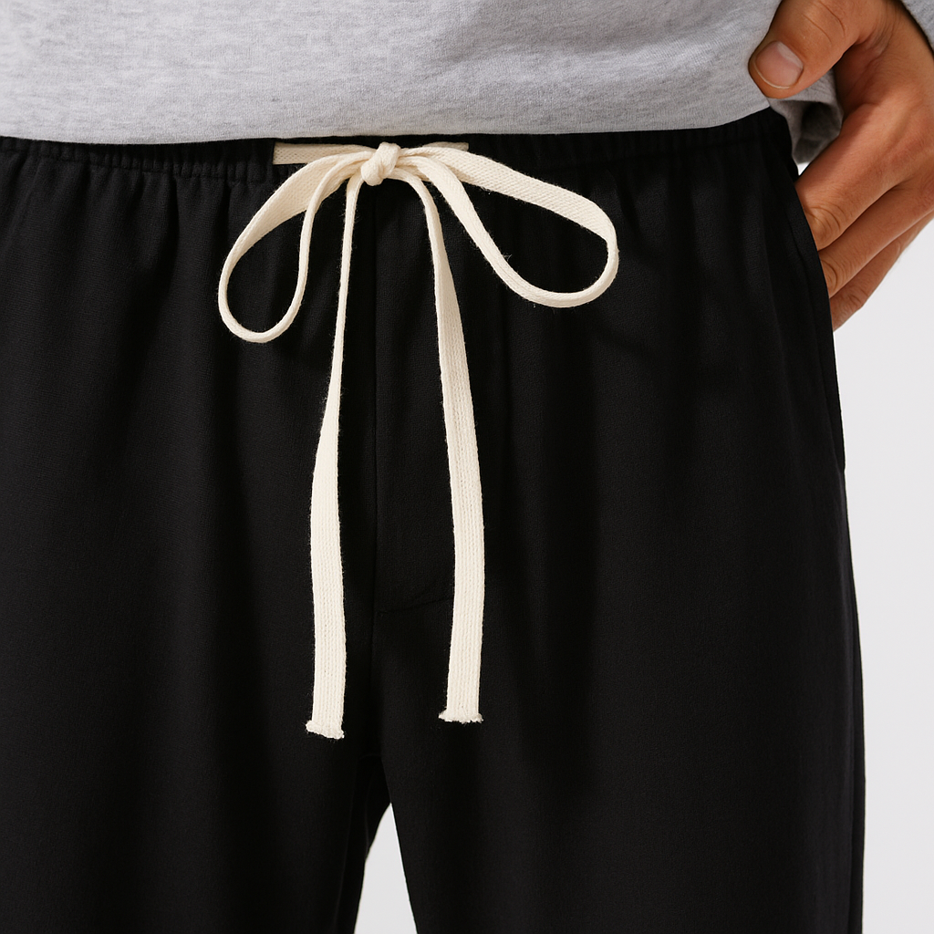 Yurui Black Pants - Kyoto Soul - baggy, Black, Casual, City, Coffee, drawstrings, Festivals, gartered, Loose, new, pants, straight pants