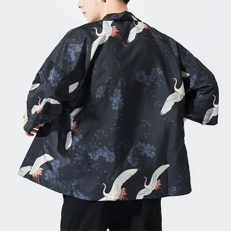 Etoiku Kimono - Kyoto Apparel - Black, Brown, Green, Japanese print, kimono, Outerwear, white