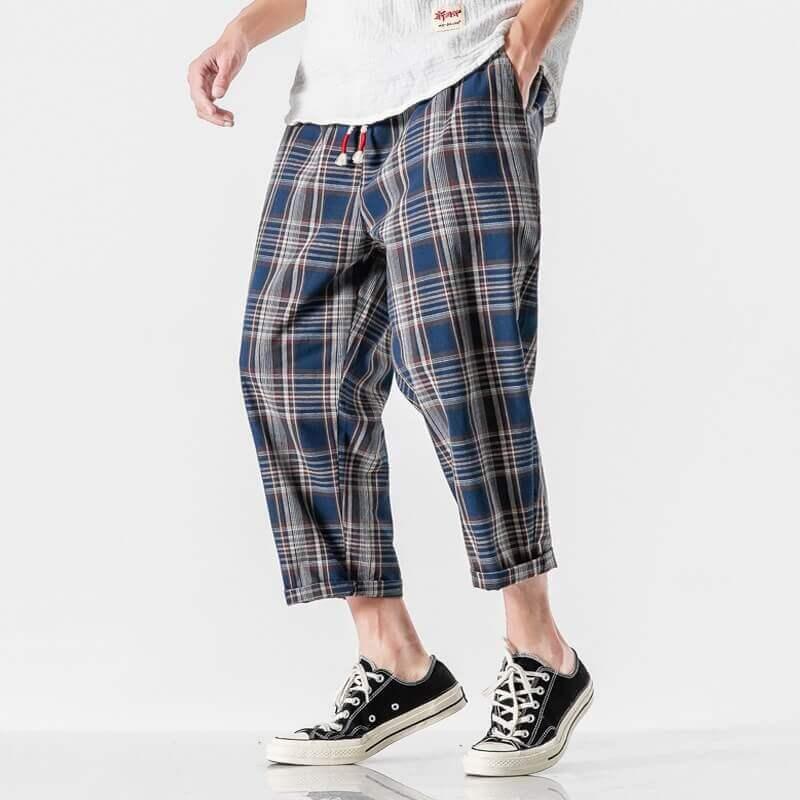 Kencho Pants - Kyoto Apparel - Blue, drawstrings, khaki, pants, Red, short pants