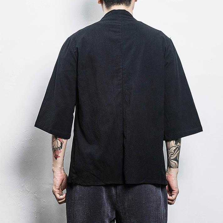 Matshu Kimono - Kyoto Apparel - Beige, Black, kimono, Off-White, Outerwear, short sleeve