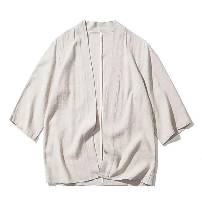 Matshu Kimono - Kyoto Apparel - Beige, Black, kimono, Off-White, Outerwear, short sleeve