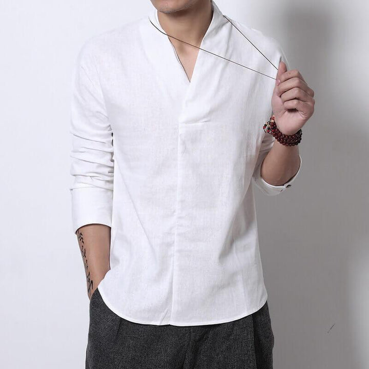 Shinu Sleeve Shirt - Kyoto Apparel - Black, Blue, Gray, shirt, Top, white