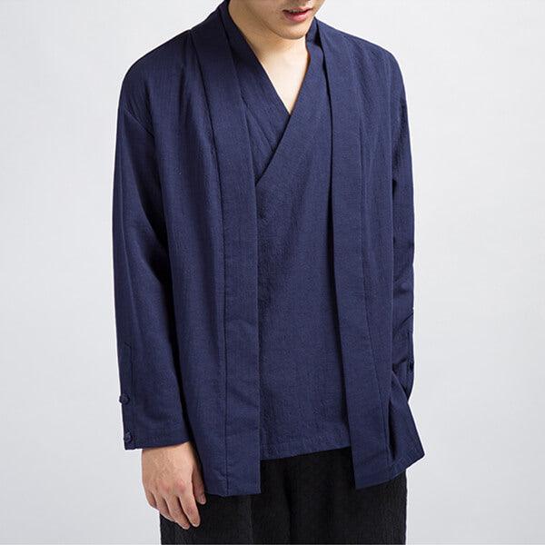 Zen Kimono+Cardigan in One - Kyoto Apparel - Beige, Black, Blue, jacket, kimono, Off-White, Outerwear, shirt, Top