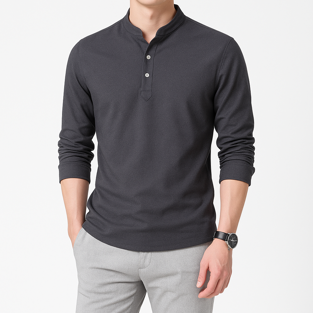 Tetsu Henley Kimono - Kyoto Soul Apparel- Black, Green, Gray, Blue, Beige, Shirt