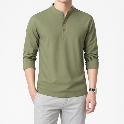 Tetsu Henley Kimono - Kyoto Soul Apparel- Black, Green, Gray, Blue, Beige, Shirt