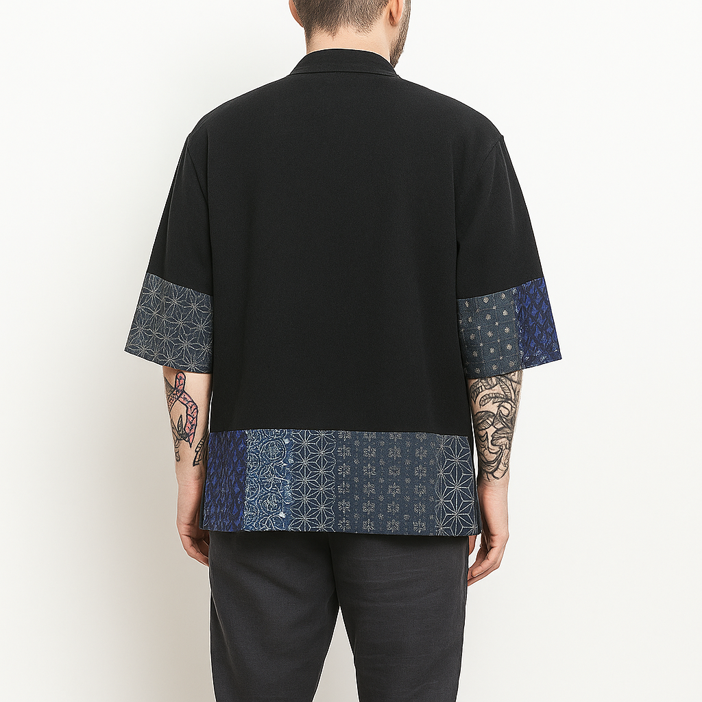 Arloniwi Kimono - Kyoto Apparel - Black, Blue, kimono, Light fabric, Off-White, Outerwear