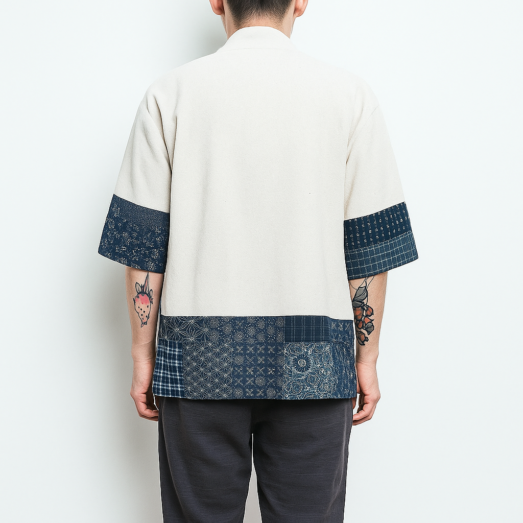 Arloniwi Kimono - Kyoto Apparel - Black, Blue, kimono, Light fabric, Off-White, Outerwear