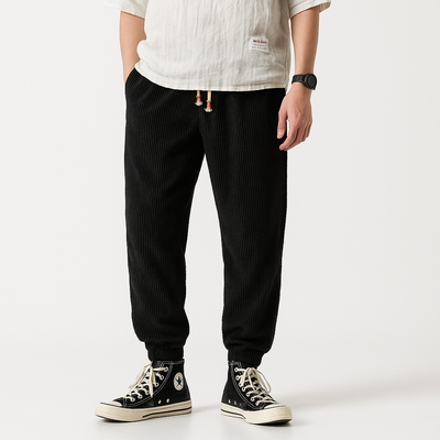 Biraki Corduroy Pants - Kyoto Apparel - black, Blue, Brown, Corduroy, khaki, long, pants, Thick fabric