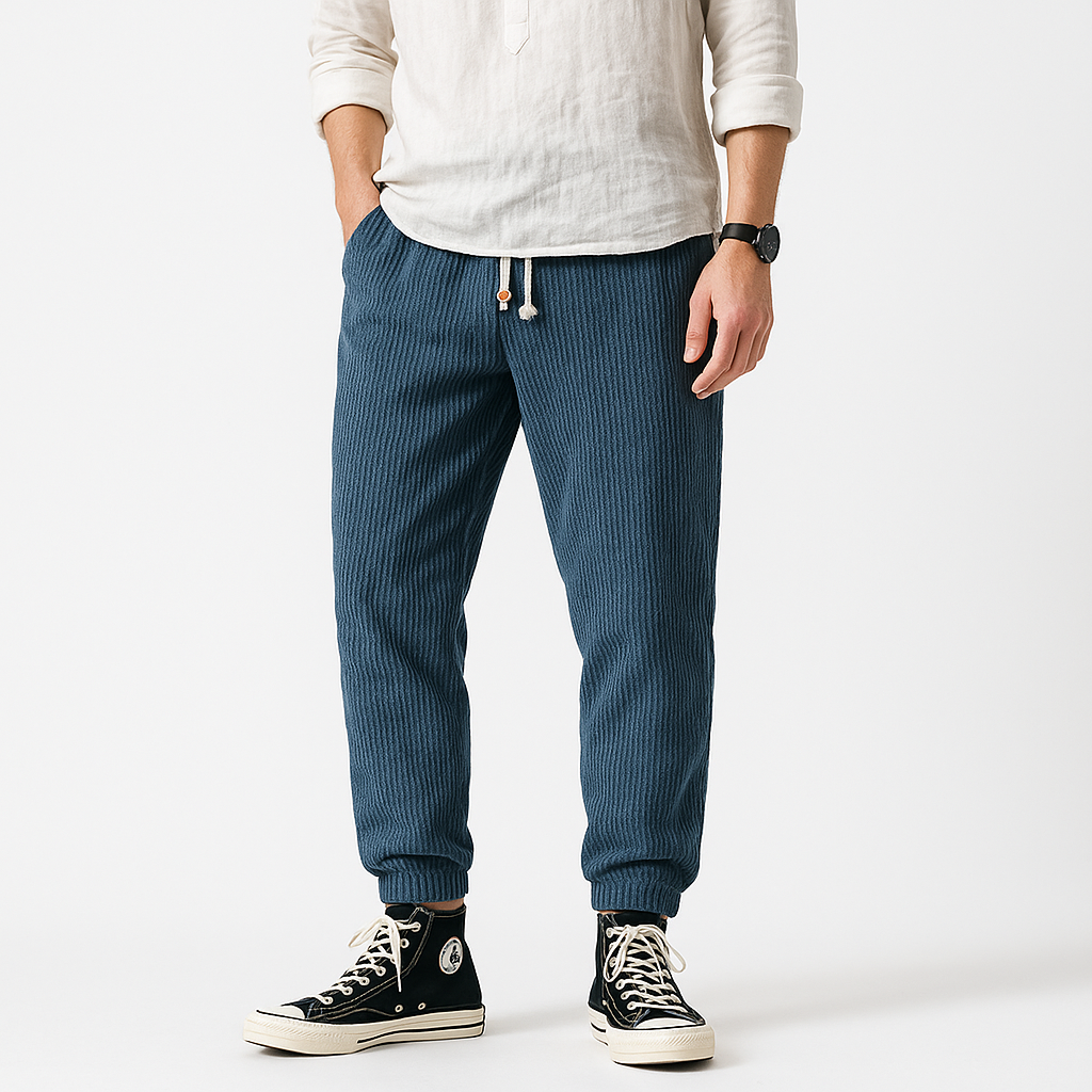 Biraki Corduroy Pants - Kyoto Apparel - black, Blue, Brown, Corduroy, khaki, long, pants, Thick fabric