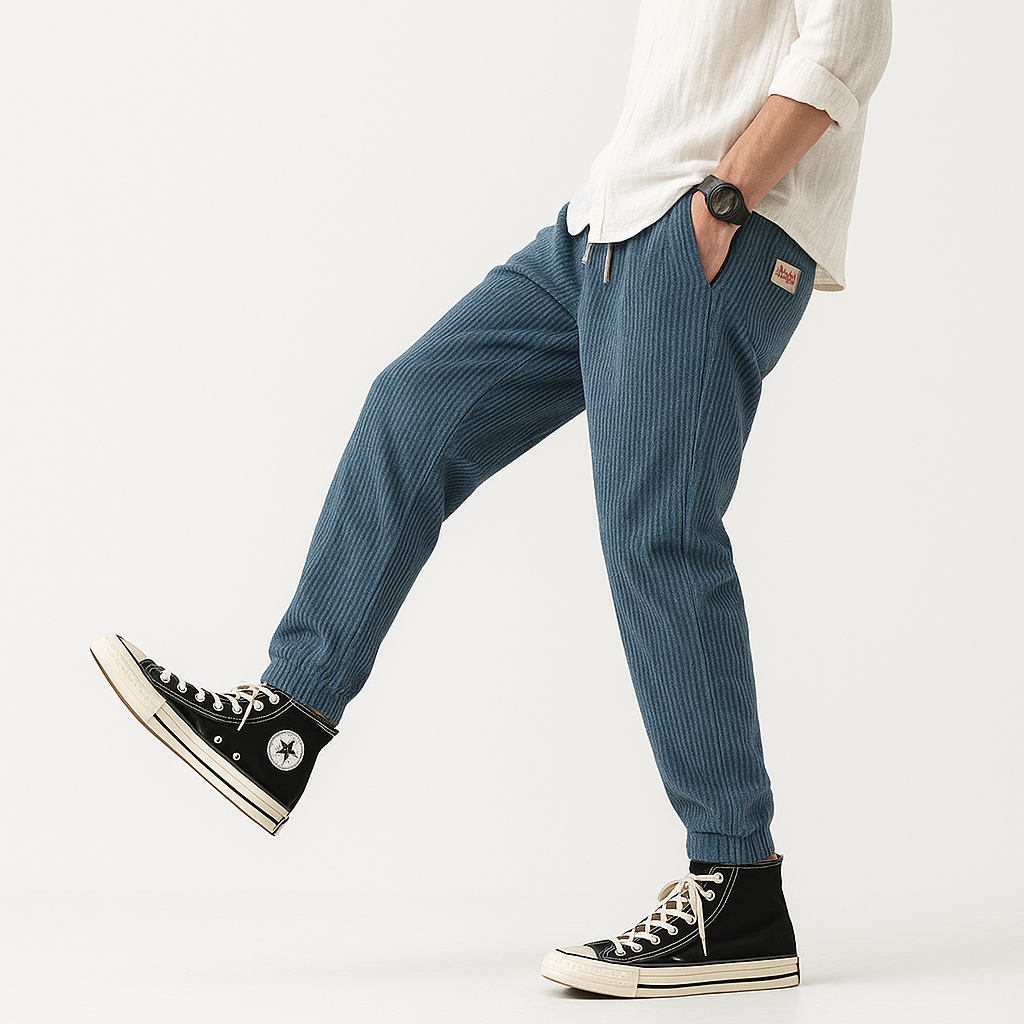 Biraki Corduroy Pants - Kyoto Apparel - black, Blue, Brown, Corduroy, khaki, long, pants, Thick fabric