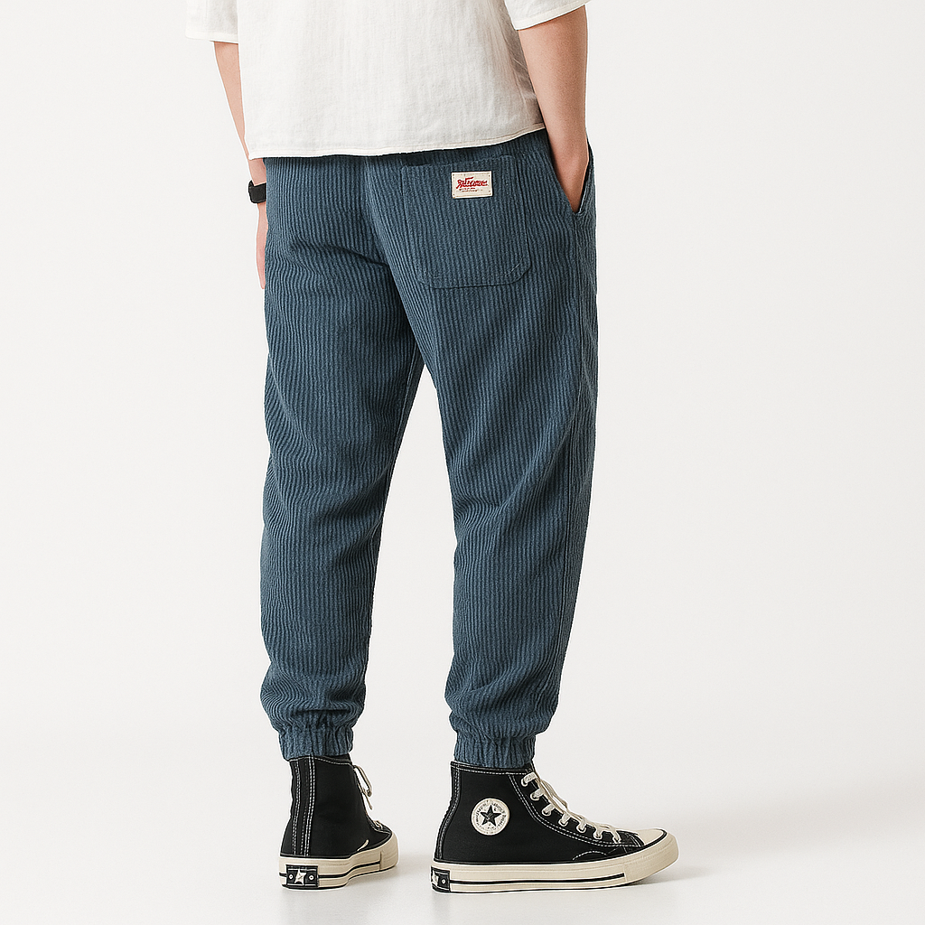 Biraki Corduroy Pants - Kyoto Apparel - black, Blue, Brown, Corduroy, khaki, long, pants, Thick fabric