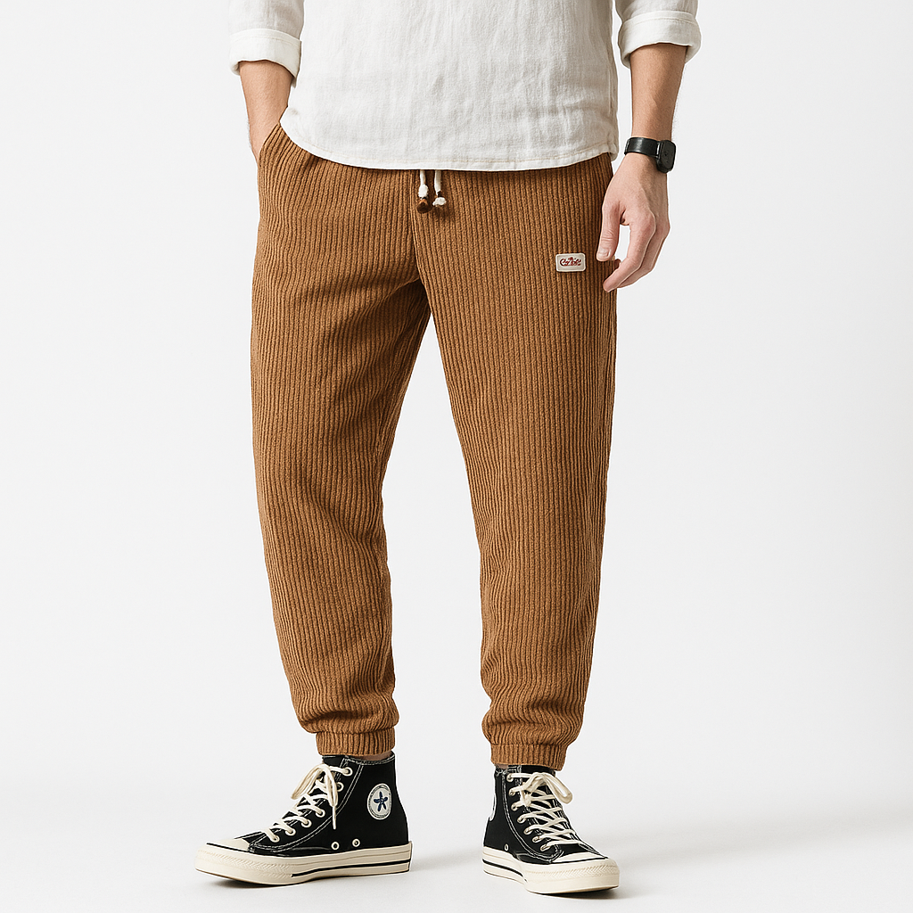 Biraki Corduroy Pants - Kyoto Apparel - black, Blue, Brown, Corduroy, khaki, long, pants, Thick fabric