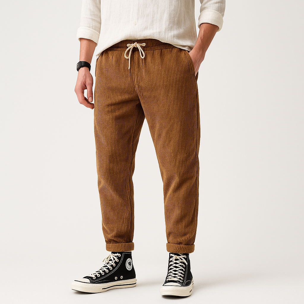 Biraki Corduroy Pants - Kyoto Apparel - black, Blue, Brown, Corduroy, khaki, long, pants, Thick fabric