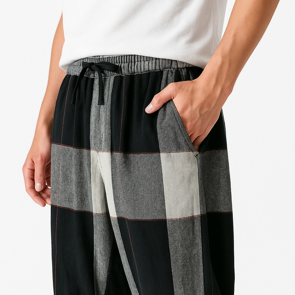Borku Pants - Kyoto Apparel - Black, Brown, Light fabric, long, pants
