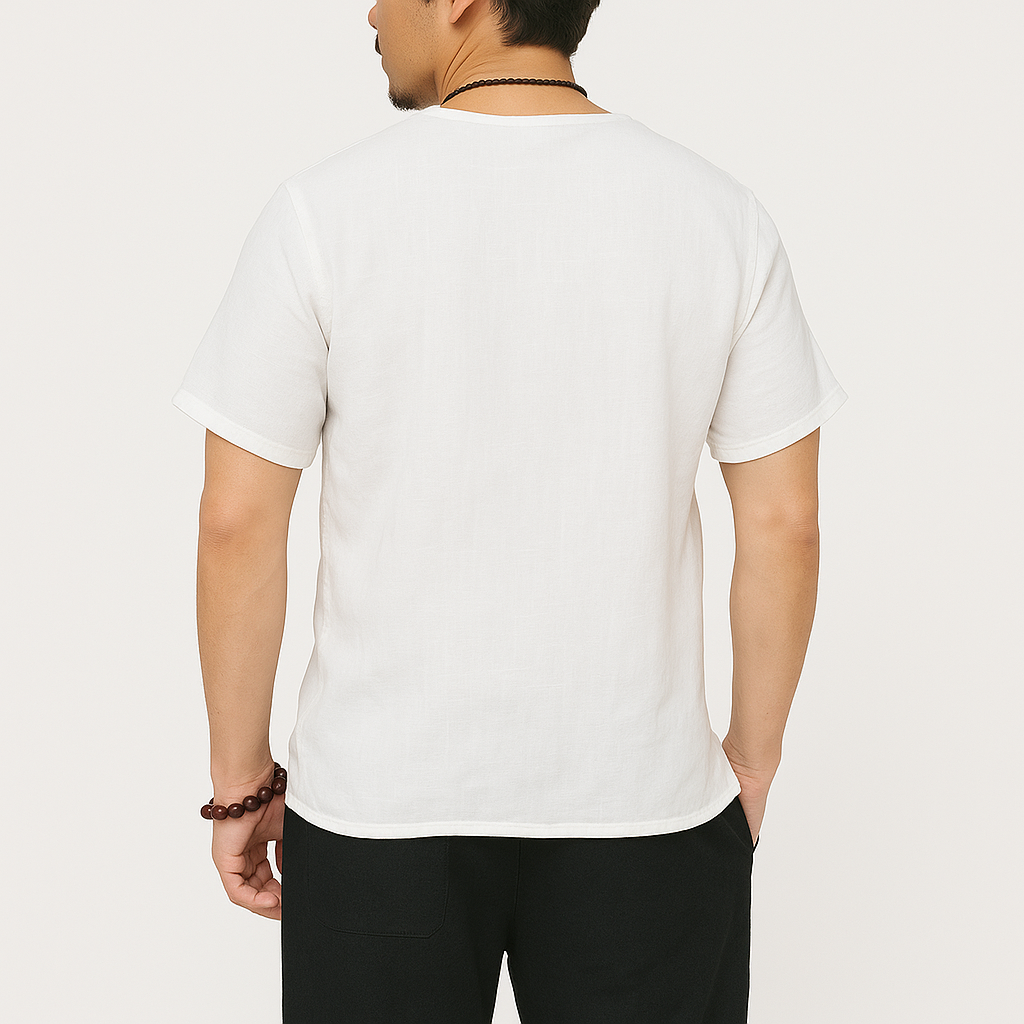 Ryouta Shirt - Kyoto Apparel - White, Mauve, short sleeve, Outerwear, shirt, Top