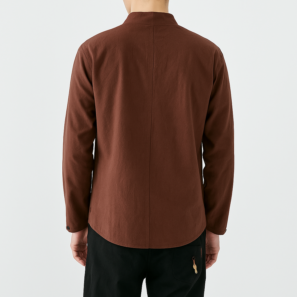 Ereganto Shirt - Kyoto Apparel - Black, Blue, Brown, Embroidery, long sleeve, shirt, Top
