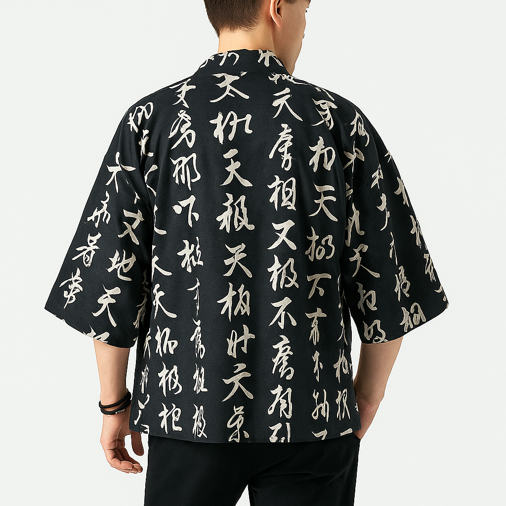 Etoiku Kimono - Kyoto Apparel - Black, Brown, Green, Japanese print, kimono, Outerwear, white