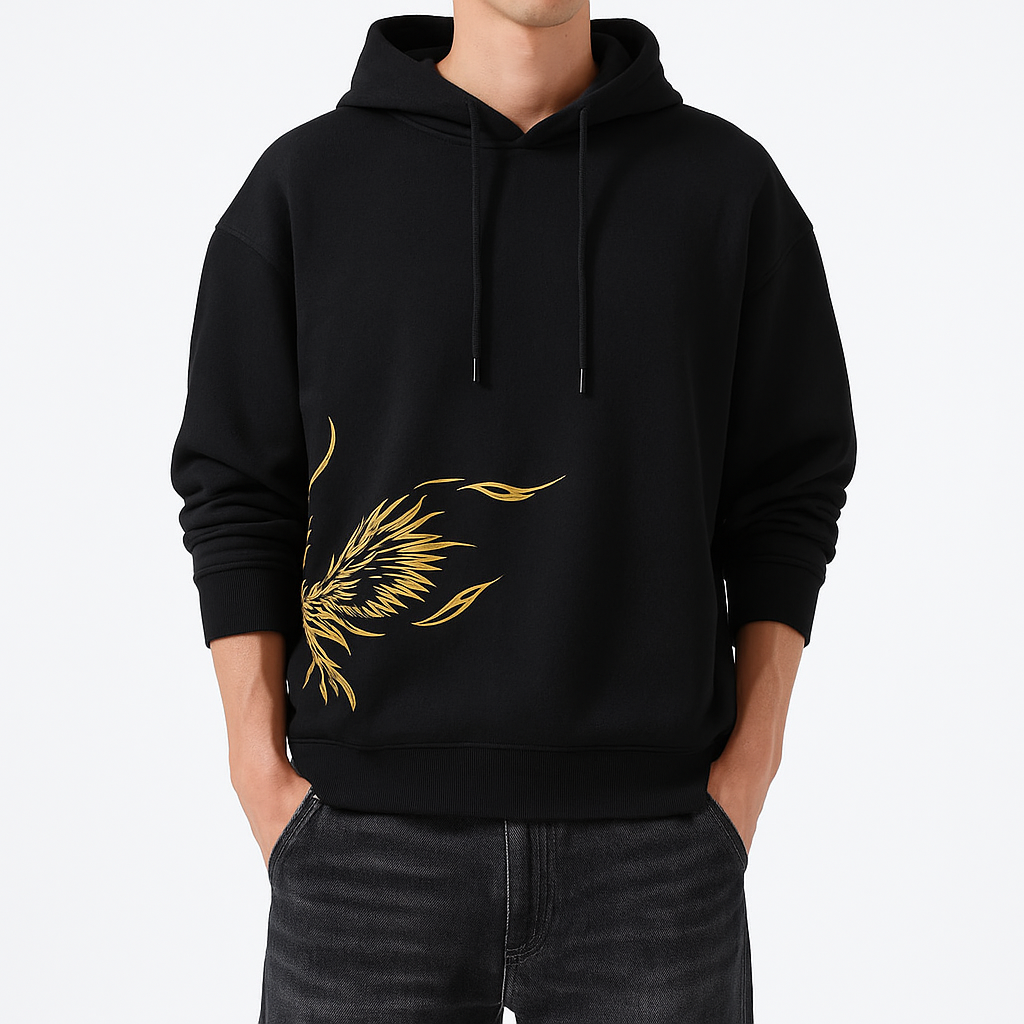 Fenghuang Embroidered Hoodie - Kyoto Soul - Embroidered, Embroidery, hoodie, hoodies, new, shirt, winter