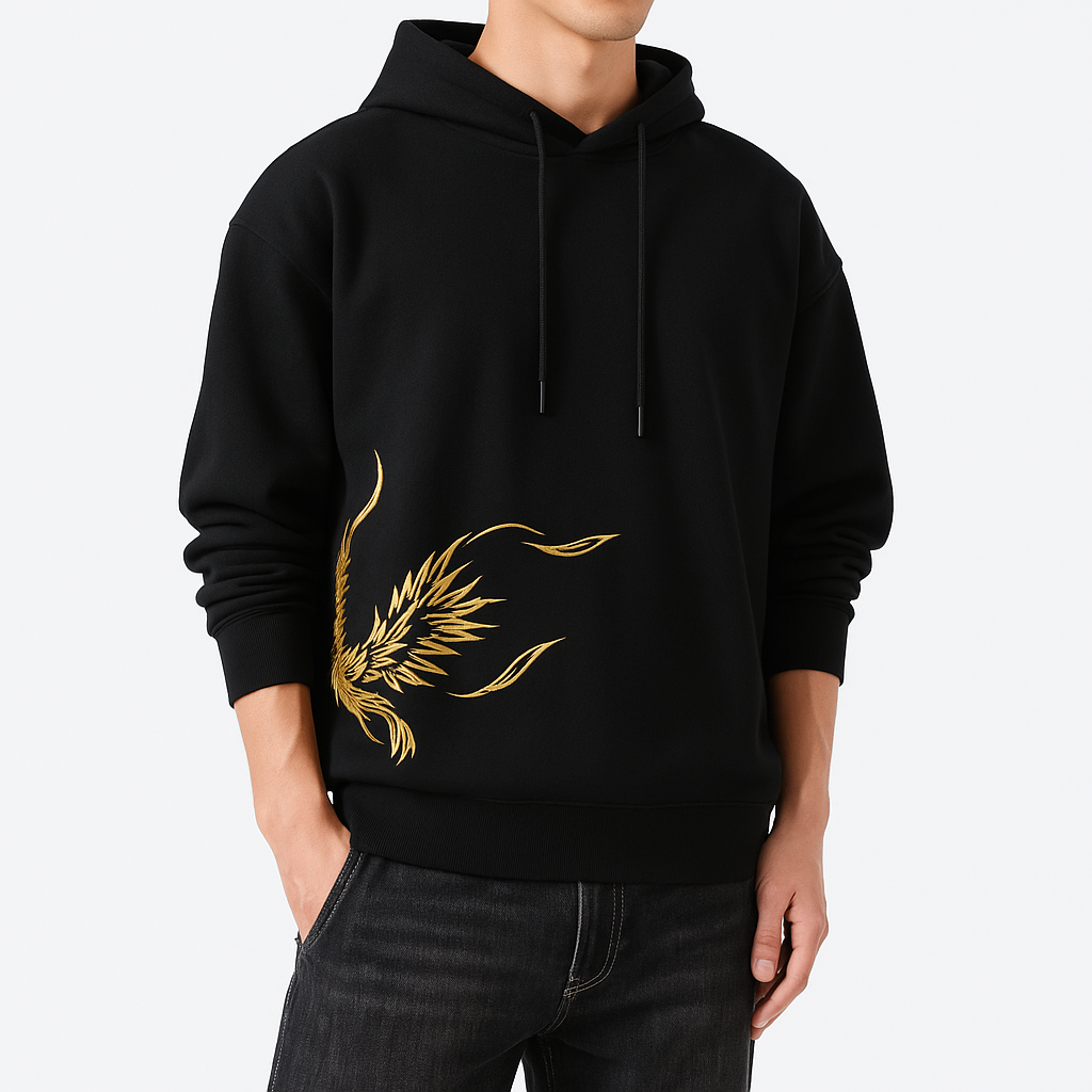 Fenghuang Embroidered Hoodie - Kyoto Soul - Embroidered, Embroidery, hoodie, hoodies, new, shirt, winter