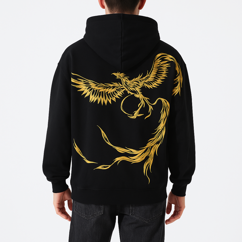 Fenghuang Embroidered Hoodie - Kyoto Soul - Embroidered, Embroidery, hoodie, hoodies, new, shirt, winter