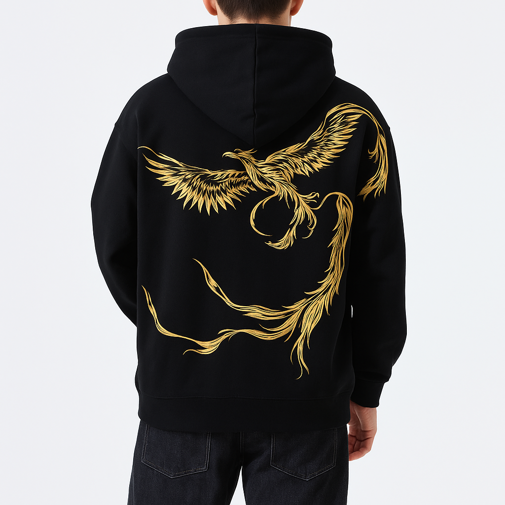 Fenghuang Embroidered Hoodie - Kyoto Soul - Embroidered, Embroidery, hoodie, hoodies, new, shirt, winter