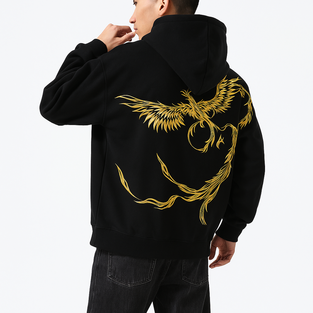 Fenghuang Embroidered Hoodie - Kyoto Soul - Embroidered, Embroidery, hoodie, hoodies, new, shirt, winter