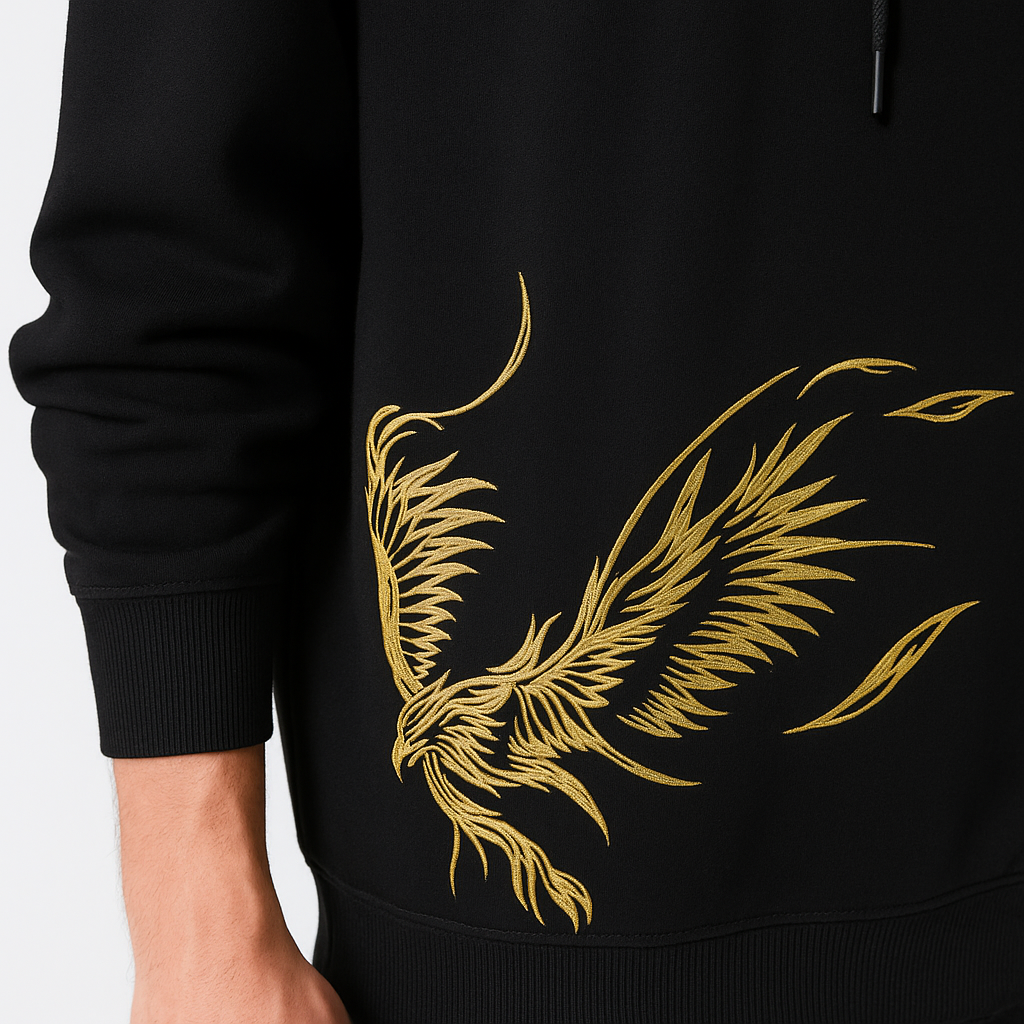 Fenghuang Embroidered Hoodie - Kyoto Soul - Embroidered, Embroidery, hoodie, hoodies, new, shirt, winter
