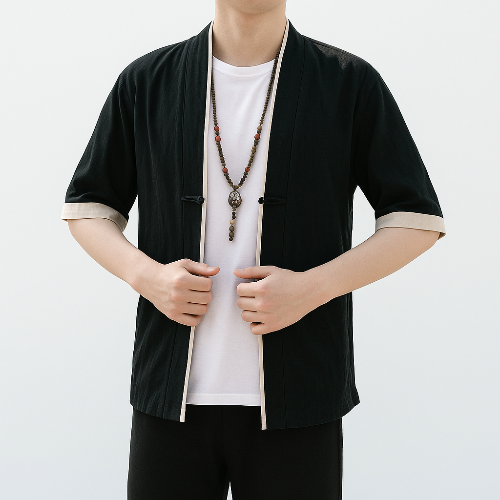 Heiya Kimono - Kyoto Apparel - Black, Blue, Gray, kimono, Outerwear, Red, short sleeve