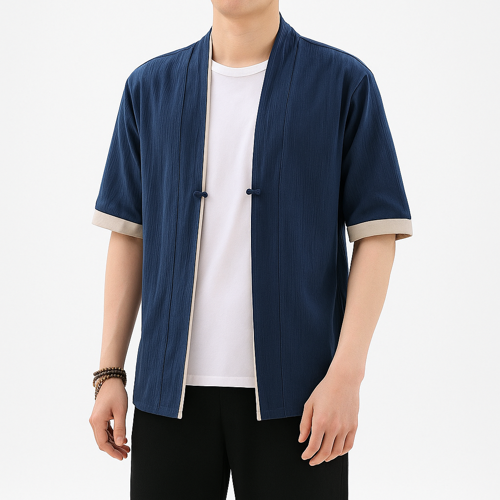 Heiya Kimono - Kyoto Apparel - Black, Blue, Gray, kimono, Outerwear, Red, short sleeve