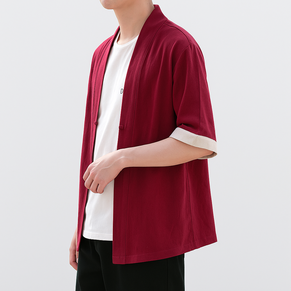 Heiya Kimono - Kyoto Apparel - Black, Blue, Gray, kimono, Outerwear, Red, short sleeve