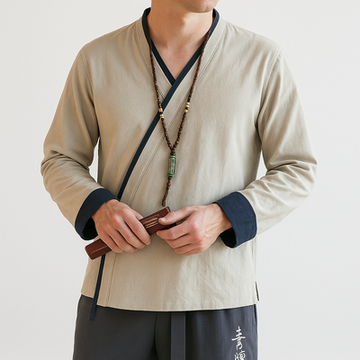 Jikura Kimono - Kyoto Apparel - Blue, Gray, kimono, Outerwear