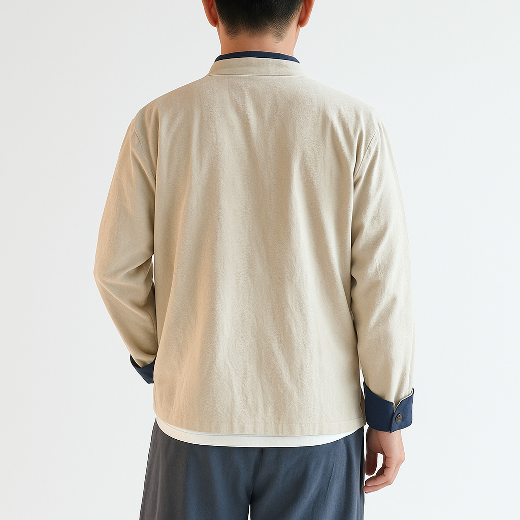 Jikura Kimono - Kyoto Apparel - Blue, Gray, kimono, Outerwear