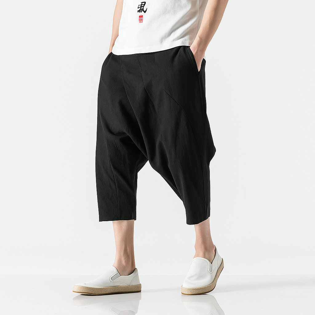 Kasuwai Quarter Pants - Kyoto Apparel - Black, Blue, Green, pants, short pant, short pants, shorts
