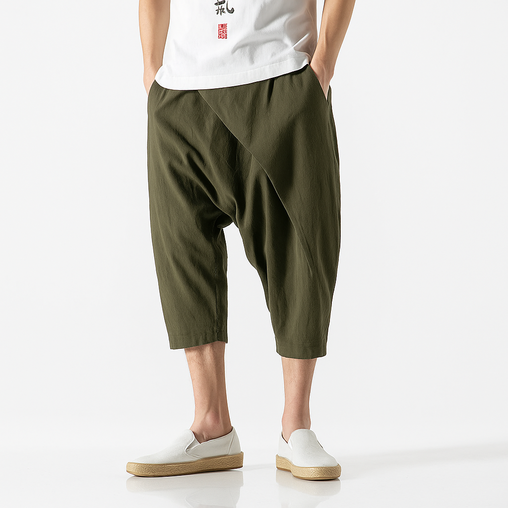 Kasuwai Quarter Pants - Kyoto Apparel - Black, Blue, Green, pants, short pant, short pants, shorts