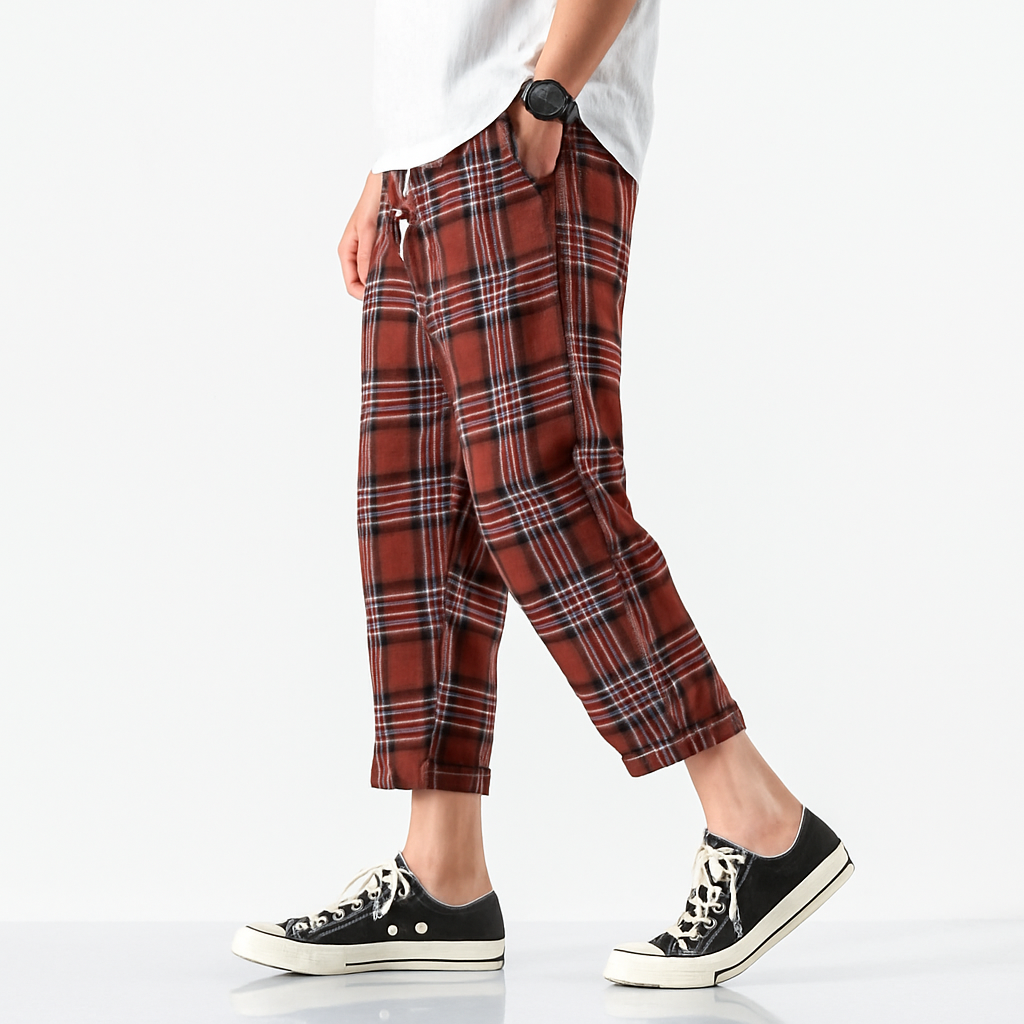 Kencho Pants - Kyoto Apparel - Blue, drawstrings, khaki, pants, Red, short pants