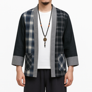 Koshijima Kimono - Kyoto Apparel - Black, Blue, kimono, Outerwear