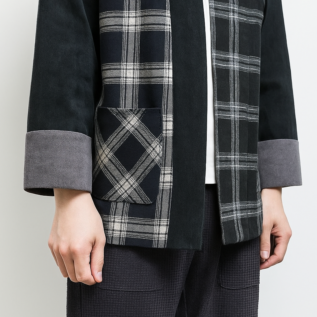 Koshijima Kimono - Kyoto Apparel - Black, Blue, kimono, Outerwear