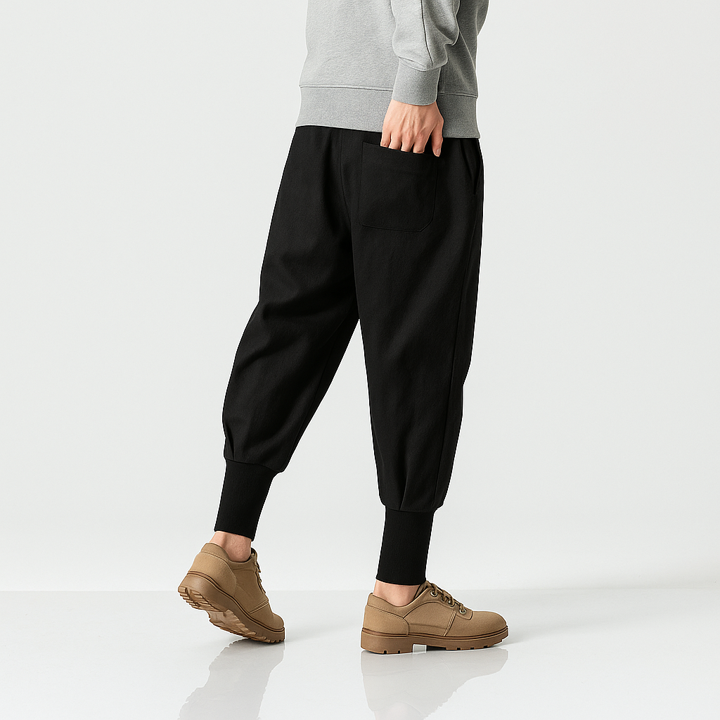 Kuko Harem Pants - Kyoto Apparel - Black, drawstrings, Gray, harem, harems, pants, Thick fabric