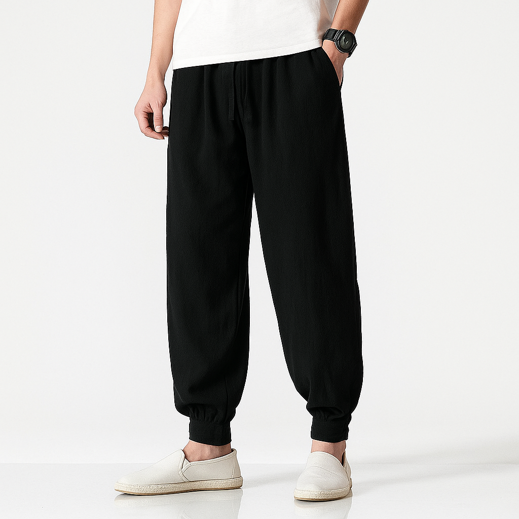 Maikito Pants - Kyoto Apparel - Black, Blue, Brown, drawstrings, Gray, pants