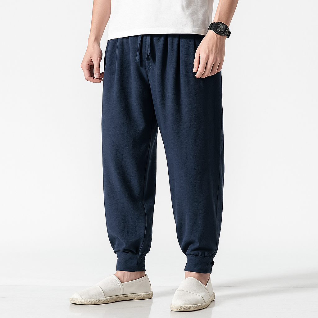Maikito Pants - Kyoto Apparel - Black, Blue, Brown, drawstrings, Gray, pants