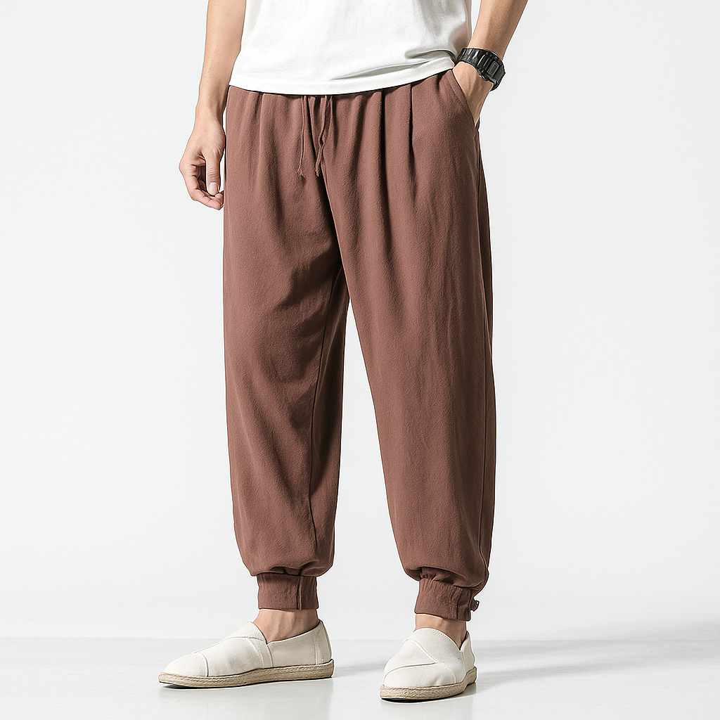 Maikito Pants - Kyoto Apparel - Black, Blue, Brown, drawstrings, Gray, pants