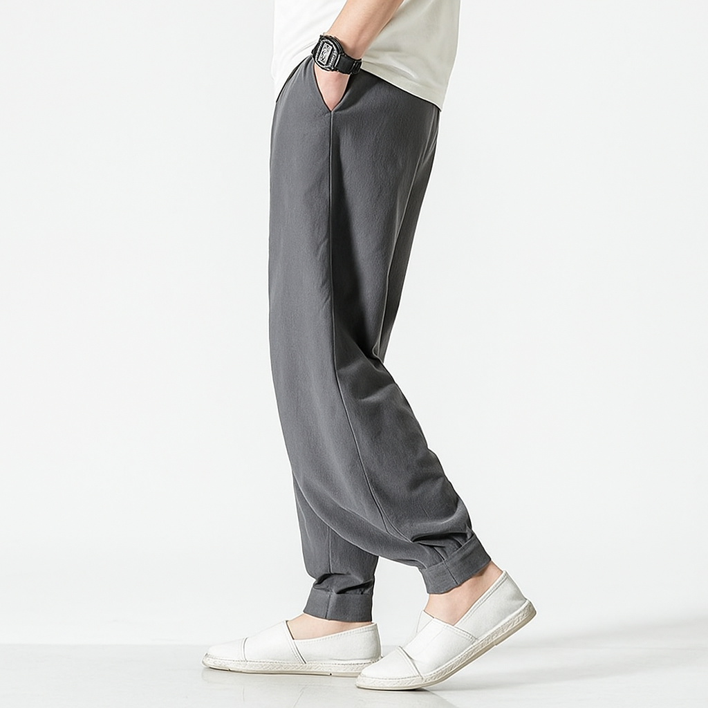 Maikito Pants - Kyoto Apparel - Black, Blue, Brown, drawstrings, Gray, pants