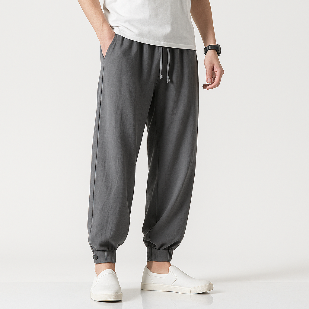 Maikito Pants - Kyoto Apparel - Black, Blue, Brown, drawstrings, Gray, pants
