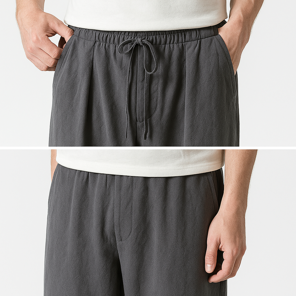 Maikito Pants - Kyoto Apparel - Black, Blue, Brown, drawstrings, Gray, pants