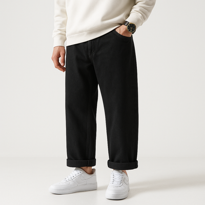 Massugu Denim Pants - Kyoto Soul - Black, Blue, Casual, City, Coffee, Denim, Festivals, jeans, Loose, new, pants, straight pants