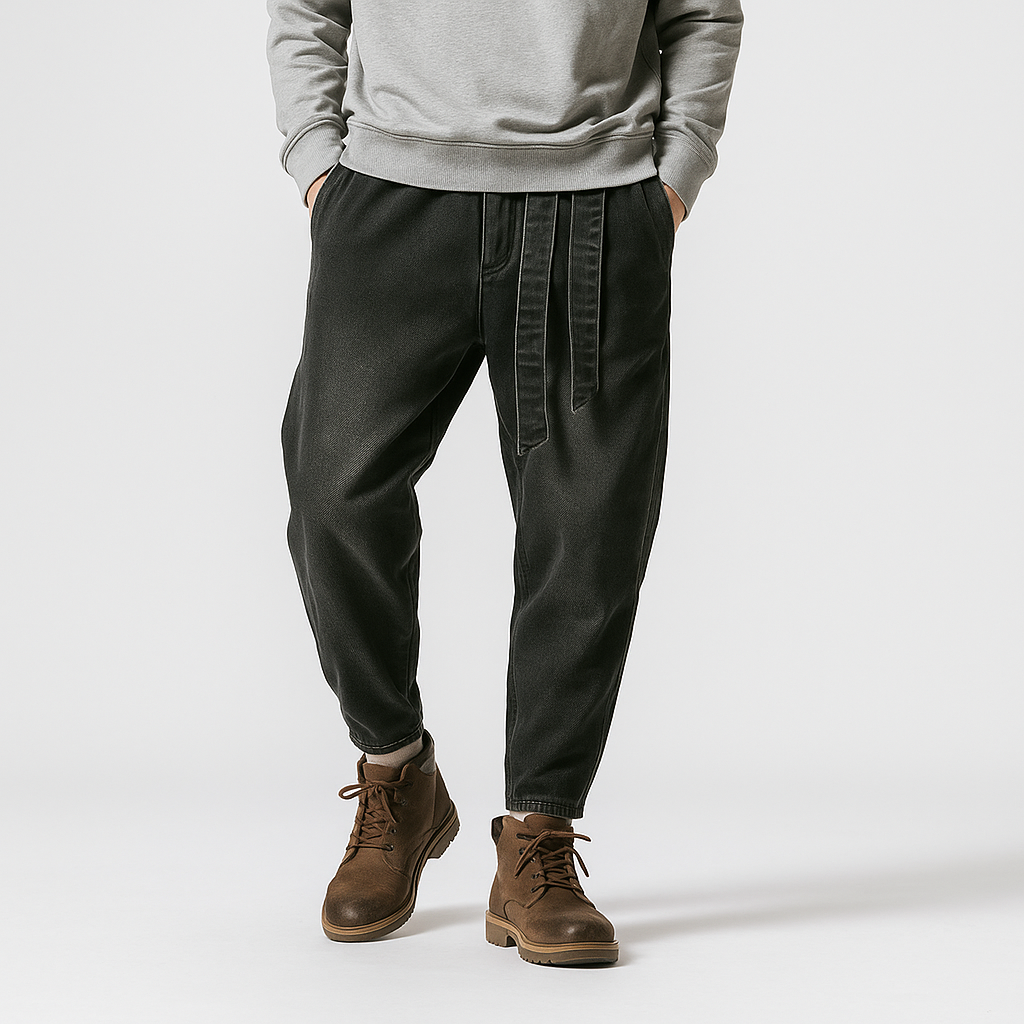 Oleno Harem Denim Pants - Kyoto Apparel - Black, Blue, Denim, drawstrings, harem, pants