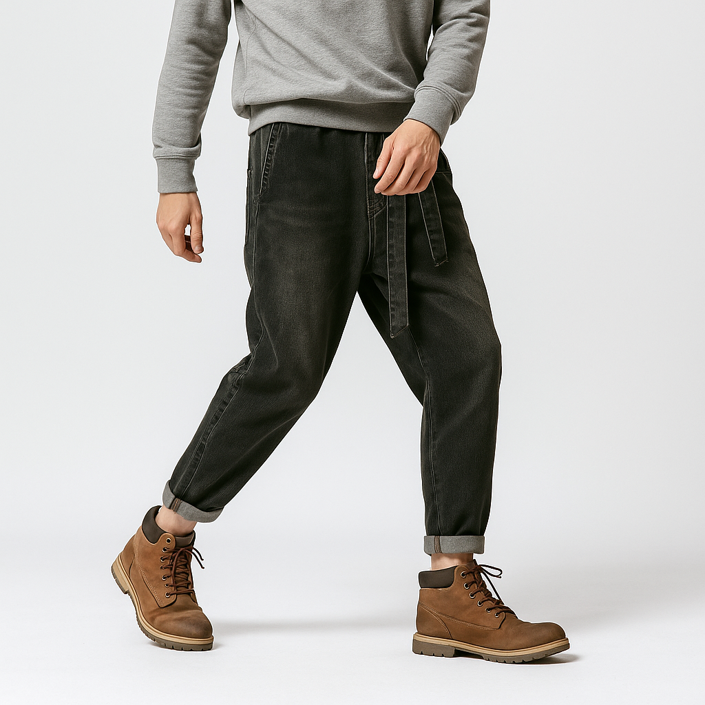 Oleno Harem Denim Pants - Kyoto Apparel - Black, Blue, Denim, drawstrings, harem, pants