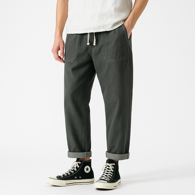 Pokku Pants - Kyoto Apparel - Black, Brown, Denim, drawstrings, Green, pants